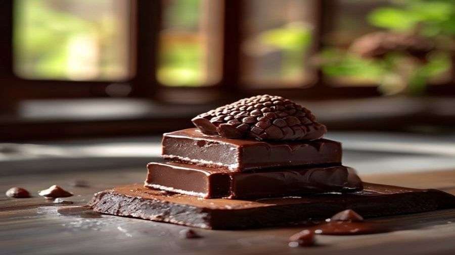 Step 3 — Press the chocolate right away