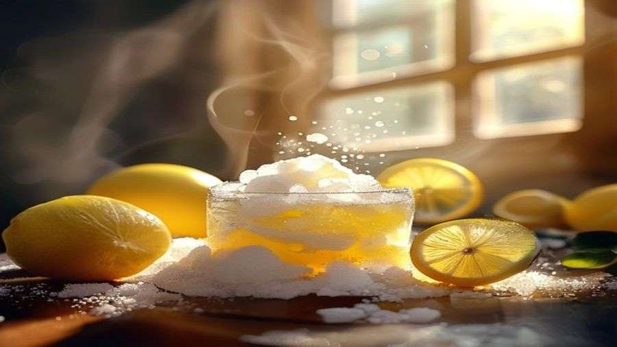 Step 1 — Scent the sugar with lemon